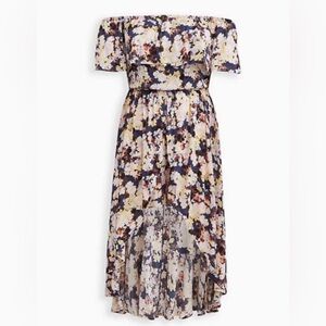 Torrid Floral High Low Romper Dress with Shorts